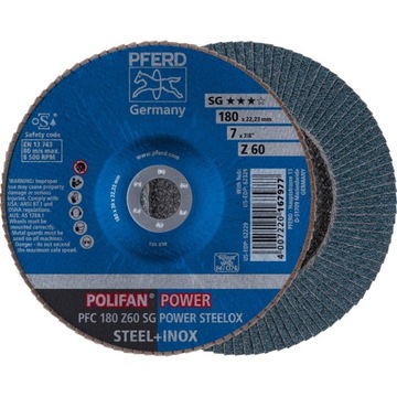 10szt PFERD Ściernica listkowa POLIFAN PFC 180 Z 60 SG POWER STEELOX