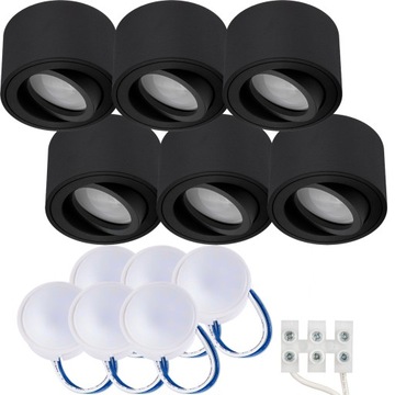 6x Oprawa Natynkowa HALOGENOWA TUBA LED + LED 5W