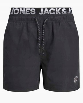 JACK JONES SZORTY KĄPIELOWE CZARNE LOGO _ S