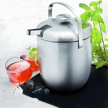 КОНТЕЙНЕР ДЛЯ ЛЬДА SATIN STEEL БОЛЬШОЙ, ведро 2,8 л + щипцы