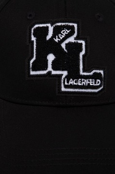 Karl Lagerfeld czapka z daszkiem kolor czarny z aplikacją 240W3422