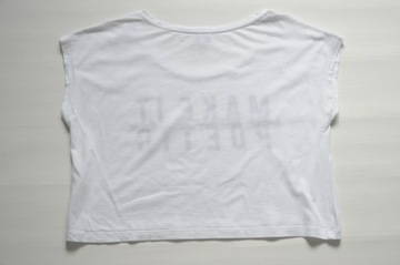 RIVER ISLAND PETITE Biały krótki t-shirt joga L XL