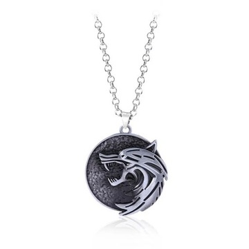 Naszyjnik Wiedźmin The Witcher medalion Geralt z Rivii metal wilk PL