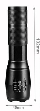 СВЕТОДИОДНЫЙ ТАКТИЧЕСКИЙ ФОНАРЬ С АЛЮМИНИЕВЫМ ЗУМОМ USB Powerbank + КАБЕЛЬ MICRO-USB