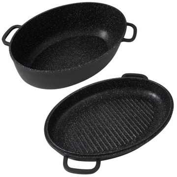 FUNTZIO гранитная жаровня, жаровня для гуся для запекания мяса, 38 см, 8 л