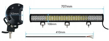 ПАНЕЛЬ СВЕТОДИОД ПРОТИВОТУМАНКА ДОЛГОСРОЧНЫЙ МОЛДИНГ 180W28' 70CM  фото 10