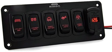 Panel carling 12-24V 5 przełączników ładowarka USB