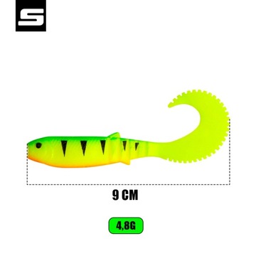Zestaw przynęt Sahido KILLER BITER NEON SET 9CM SZCZUPAK SANDACZ OKOŃ SUM