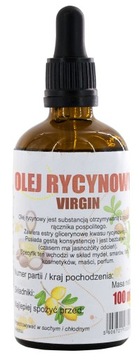 Olej RYCYNOWY 100ml NATURALNY tłoczony NA ZIMNO