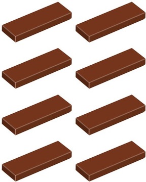 LEGO Płytka Tile 1x3 Brązowy RB 6100769 63864 - 8szt