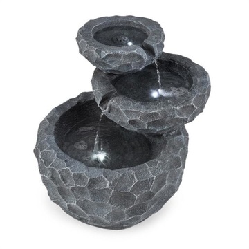 ДЕКОРАТИВНЫЙ СОЛНЕЧНЫЙ САДОВЫЙ ФОНТАН BLUMFELDT LED КАСКАДНЫЙ НАСОС СЕРЫЙ