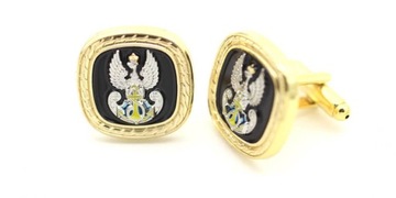 Пара запонок с темно-синим орлом