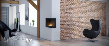 Biokominek do zabudowy narożny prawy 90 cm Corner R 900 Simplefire