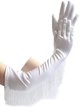 Vintage długie rękawiczki satynowe rękawiczki do łokcia