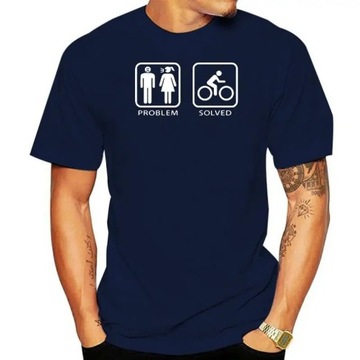 Koszulka New Summer Style Problem Solved Funny Bike Bicycle T-Shirt