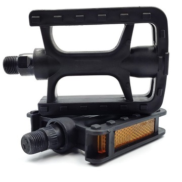 ВЕЛОСИПЕДНЫЕ ПЕДАЛИ НА ПЛАТФОРМЕ MTB BMX БОЛЬШИЕ 9/16 ДЮЙМОВ, ЧЕРНЫЕ ПРОЧНЫЕ СО СВЕТООТРАЖАЮЩИМИ СРЕДСТВАМИ