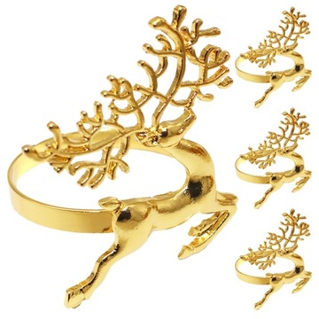 КОЛЬЦА ДЛЯ САЛФЕТОК «ЛОСИ», ЗОЛОТОЙ ДЕКОР, 4 ШТ.