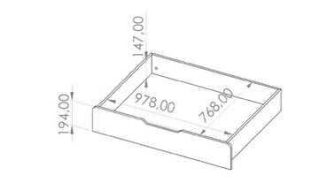 Łóżko LANDRO 90 x 200 cm w kolorze hikora/biały mat + stelaż + szuflada