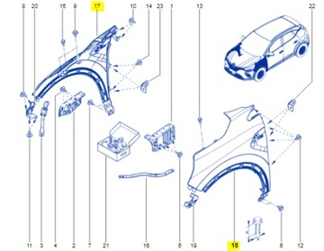 BLATNÍK LEVÝ PRAVÝ PŘEDNÍ RENAULT CAPTUR II 19-