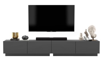 Szafka RTV Loft Industrialna komoda stojąca / wisząca grafit mat 240 cm