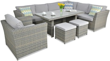 Narożnik technorattan MONIZ DINING PLUS Grey
