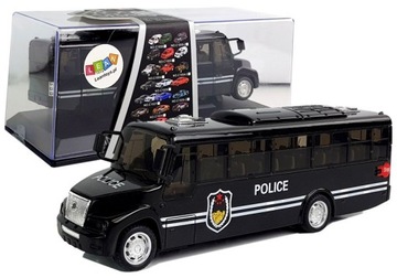 AUTOBUS POLICJA CZARNY NA BATERIE DŹWIĘK