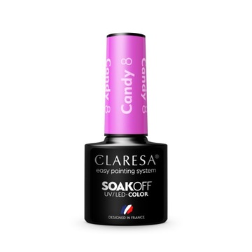 Lakier hybrydowy Claresa Candy nr 8, 5 g