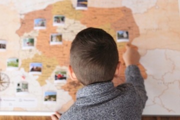 Карта Европы - пробковый маркер для путешествий СИНИЙ