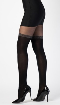 Колготки выше колена в горошек R-3