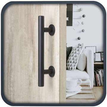 РУЧКА ДЛЯ РАЗДВИЖНОЙ ДВЕРИ, МАТОВЫЙ ЧЕРНЫЙ, LOFT, РУЧКА РЕТРО ПРЕМИУМ