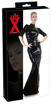 LATEX-DŁUGA STYLOWA LATEKSOWA SUKNIA Z ZAMKIEM 2XL