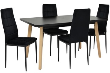 4 krzesła IK-07 WELUROWE i stół 80x140/180 cm