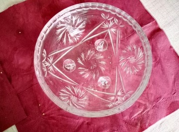 cukiernica szklana kryształowa z pokrywą mała