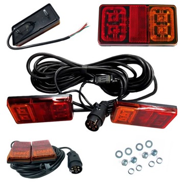 КОМПЛЕКТ СВЕТОДИОДНЫХ ЛАМП ДЛЯ ПРИЦЕПА 7PIN СВЕТОДИОДНАЯ ЛАМПА + КАБЕЛЬ 7,5М