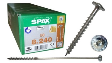 SPAX wkręty ciesielskie konstrukcyjne 8x240 talerz