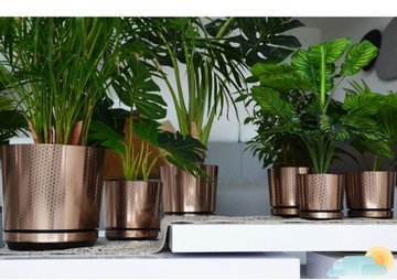 Красивый золотой вазон с блеском для кухни, гостиной, кабинета, 12 см Glamour LOFT