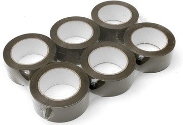 6 x 48mm/66y TAŚMA PAKOWA KLEJĄCA CZARNA KAUCZUK