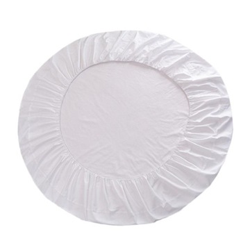 Кровать круглая, диаметр 200 см, простынь на резинке, 16 цветов, белый