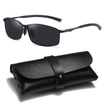ALUMINIOWE MĘSKIE OKULARY POLARYZACYJNE SMOKE 559