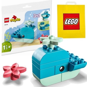 LEGO DUPLO Zwierzęta 3w1 Wieloryb Hipopotam Foczka 30648 + TORBA NA PREZENT
