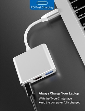 ДОК-СТАНЦИЯ HUB USB-C — ДОПОЛНИТЕЛЬНЫЕ ПОРТЫ ДЛЯ НОУТБУКА — HDMI, USB, PD