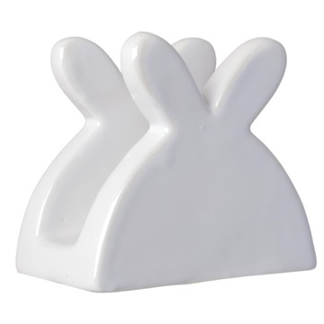 SERWETNIK CERAMICZNY USZY KRÓLIKA BIAŁY Wielkanoc