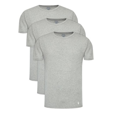 -38% POLO RALPH LAUREN T-SHIRT MĘSKI 3-PACK SZARY M