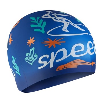 Czepek pływacki dziecięcy Speedo Junior Printed Silicone zafre blue OS