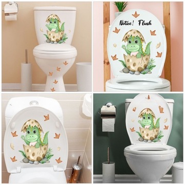 НАКЛЕЙКА НА ТУАЛЕТ ДИНОЗАВР УНИТАЗНЫЙ КОРЗИН