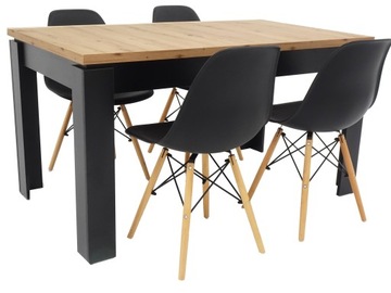 Rozkładany stół do 180 blat DĄB ARTISAN 4 krzesła