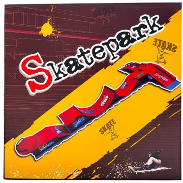 ZESTAW FINGERBOARD SKATEPARK 6w1 DZIECI 6 RAMP + 6 DESKOROLEK + PODSTAWKA