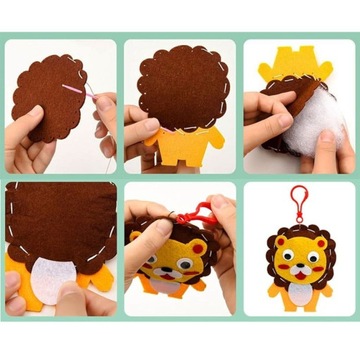 Zwierzęta filcowy zestaw do szycia DIY zawieszki 8 elementów Na prezent