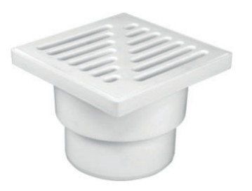 Kratka ściekowa prosta 15x15 fi.110 biała plastik
