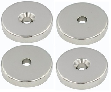 MAGNES NEODYMOWY MOCNY 30x5 mm Z OTWOREM 7,5/4,5 mm POD WKRĘT 4 SZTUKI